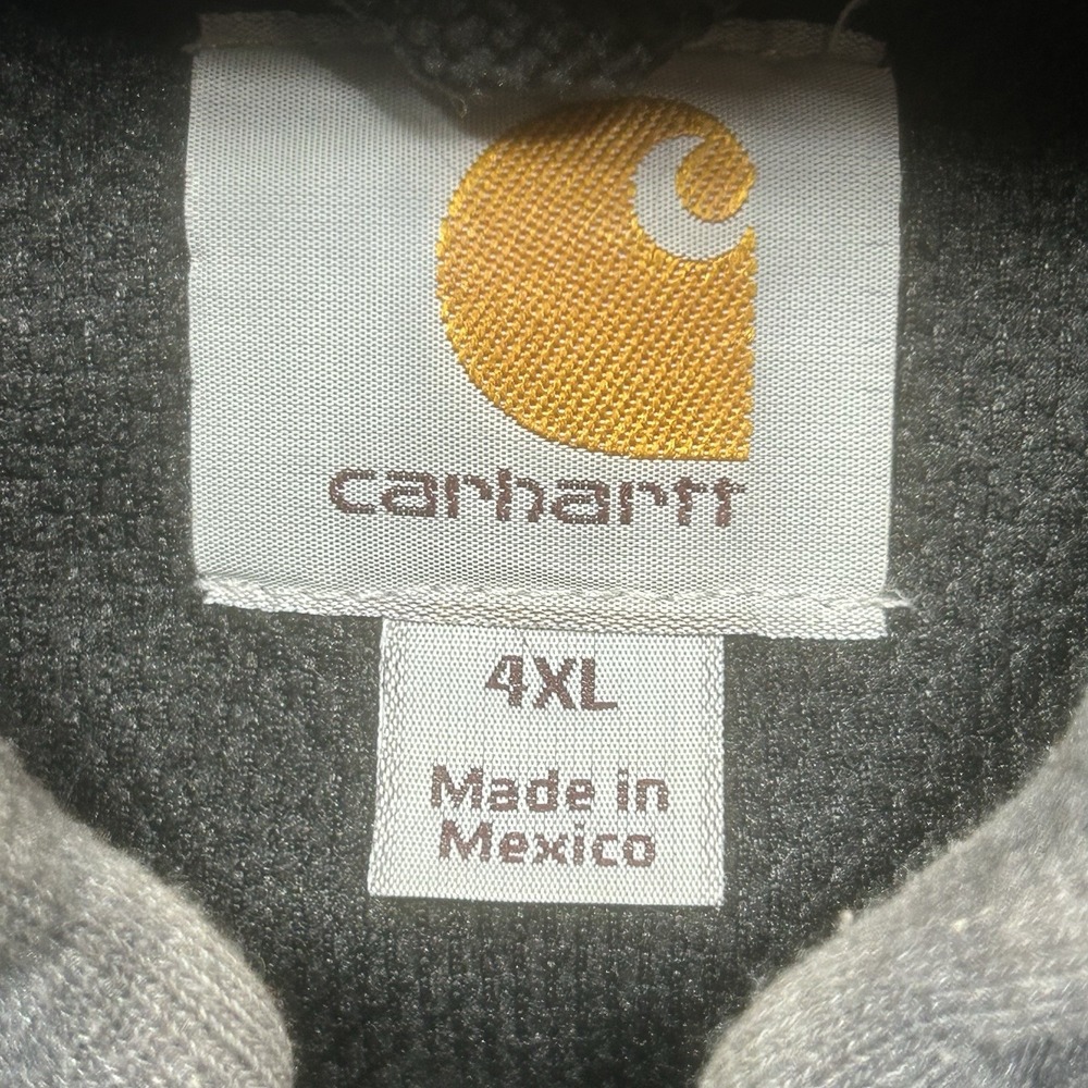 Vintage Carhartt Hoodie Mens 4XL GrayThermal Lined Full Zip Faded J149 *SPOTS - Picture 4 of 16